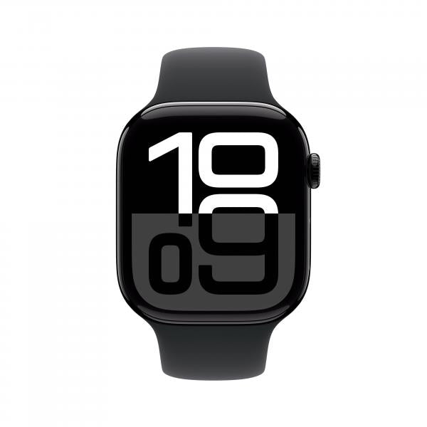 Apple Watch Series 10 Serie 10 GPS 46mm Cassa in Alluminio color Jet Black con Nero Sport Band - S/M - EUROBABYLON