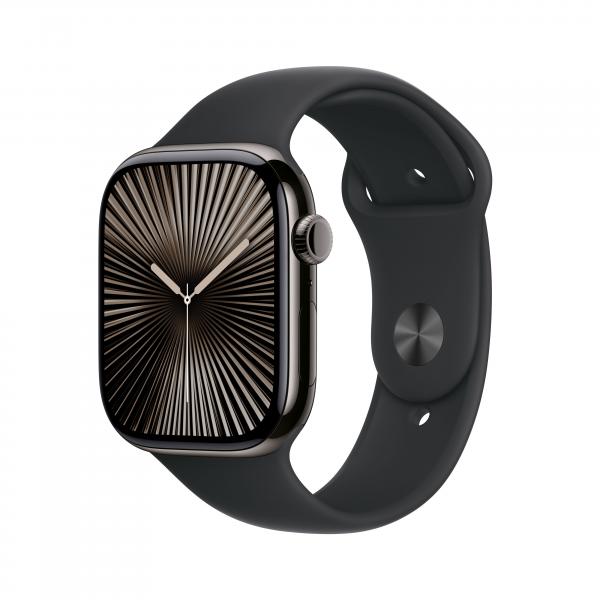 Apple Watch Series 10 Serie 10 GPS + Cellular 46mm Cassa in Titanio color Ardesia con Nero Sport Band - M/L - EUROBABYLON