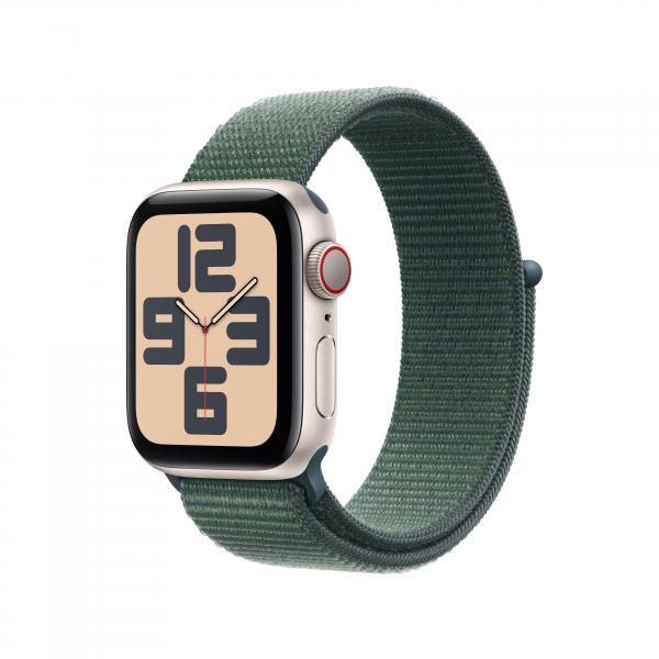 Apple Watch SE GPS + Cellular 40mm Cassa Alluminio Galassia con Verde Lago Sport Loop - EUROBABYLON