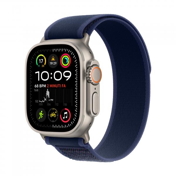 Apple Watch Ultra 2 GPS + Cellular 49mm Cassa in Titanio con Blue Trail Loop - S/M - EUROBABYLON