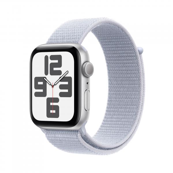 Apple Watch SE GPS 44mm Cassa in Alluminio Color Argento con Blu tempesta Sport Loop - EUROBABYLON