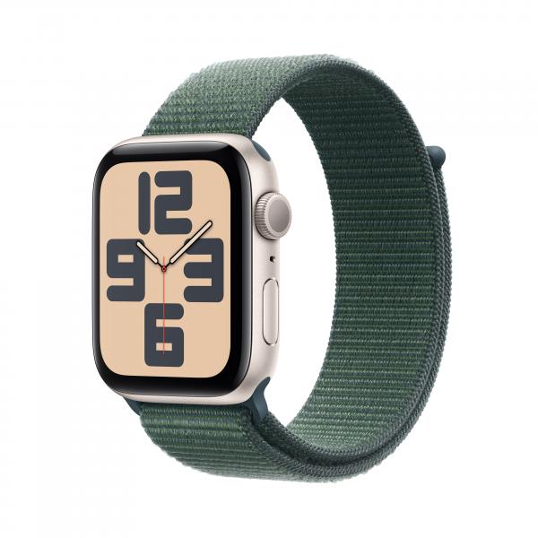 Apple Watch SE GPS 44mm Cassa Alluminio Galassia con Verde Lago Sport Loop - EUROBABYLON