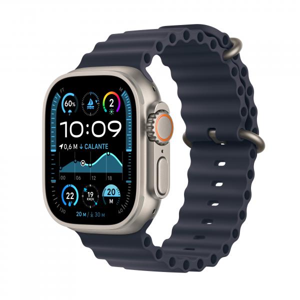 Apple Watch Ultra 2 GPS + Cellular 49mm Cassa in Titanio con Navy Ocean Band - EUROBABYLON