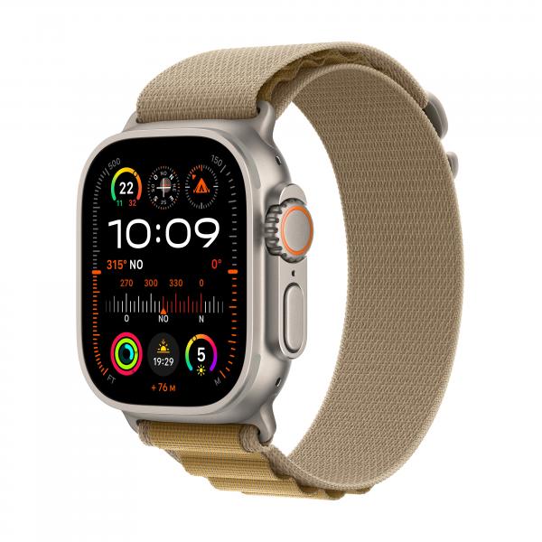 Apple Watch Ultra 2 GPS + Cellular 49mm Cassa in Titanio con Tan Alpine Loop - Small - EUROBABYLON