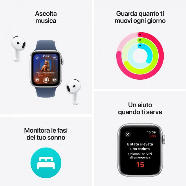 Apple Watch SE GPS 40mm Cassa Alluminio Galassia con Verde Lago Sport Loop - EUROBABYLON