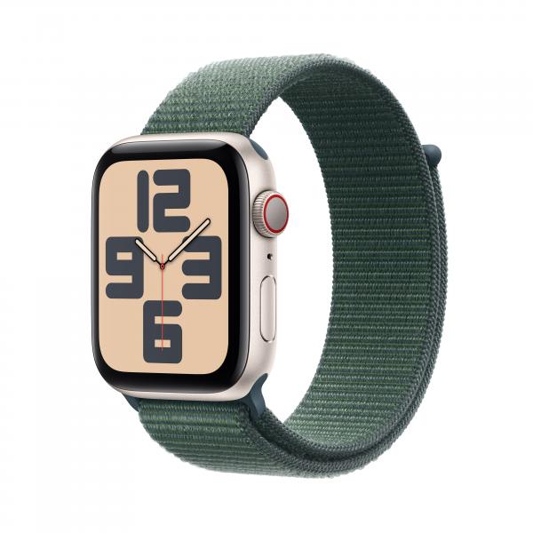 Apple Watch SE GPS + Cellular 44mm Cassa Alluminio Galassia con Verde Lago Sport Loop