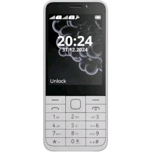 CELLULARE NOKIA 230 2024 DUAL SIM DOPPIA FOTOCAMERA FLASH RADIO FM GIOCO SNAKE COVER POSTERIORE IN ALLUMINIO ITALIA WHITE - EUROBABYLON