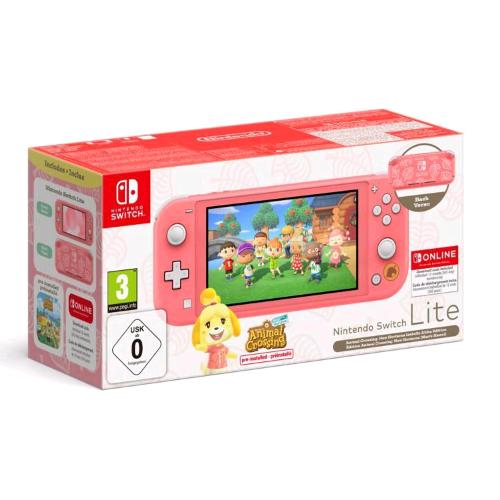 CONSOLE NINTENDO SWITCH LITE CORALLO + ANIMAL CROSSING + 12 MESI NSO