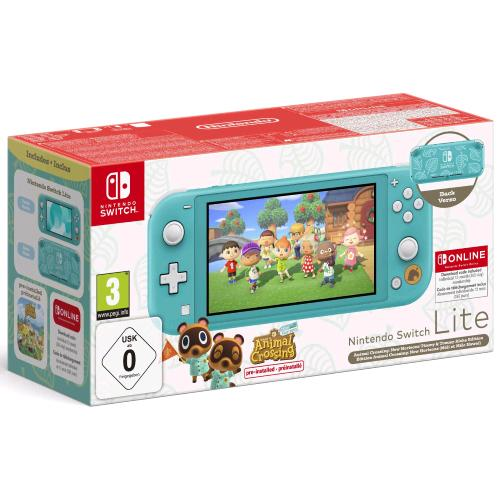 CONSOLE NINTENDO SWITCH LITE TURCHESE + ANIMAL CROSSING + 12 MESI NSO