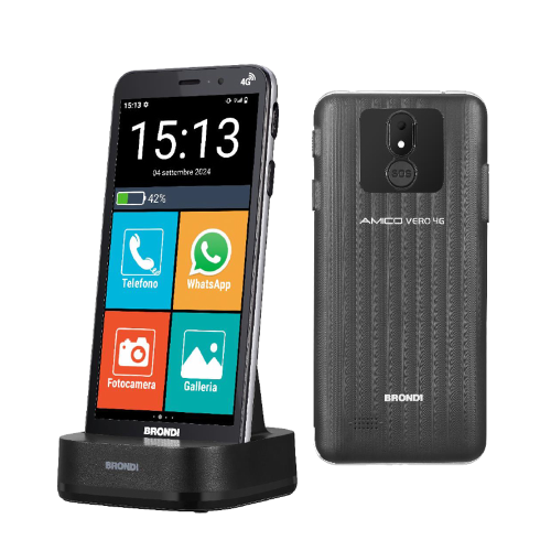 CELLULARE BRONDI AMICO SMARTPHONE VERO 4G 3/32GB 5,7'' AND14GO BLACK DUAL - EUROBABYLON