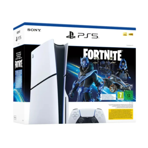 PS5 Console 1TB Standard Slim White Cobalt Star Fortnite Bundle ITA - EUROBABYLON