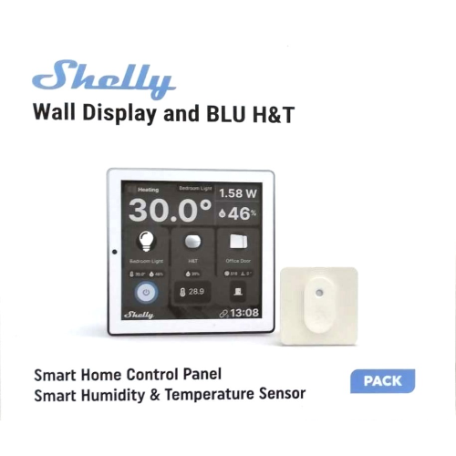 Shelly Wall Display + Sensore H&T - Pannello con Display touch Bianco