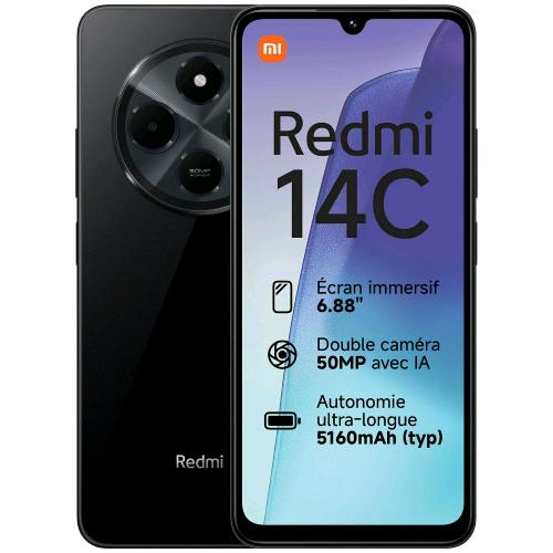 XIAOMI REDMI 14C 6.8" 128GB RAM 4GB DUAL SIM MIDNIGHT BLACK TIM ITALIA