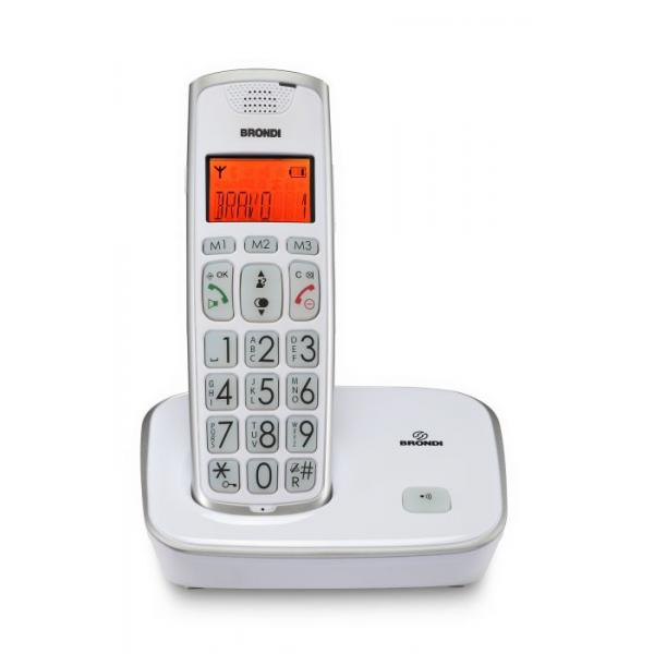 Brondi Bravo Gold Telefono DECT Identificatore di chiamata Bianco - EUROBABYLON