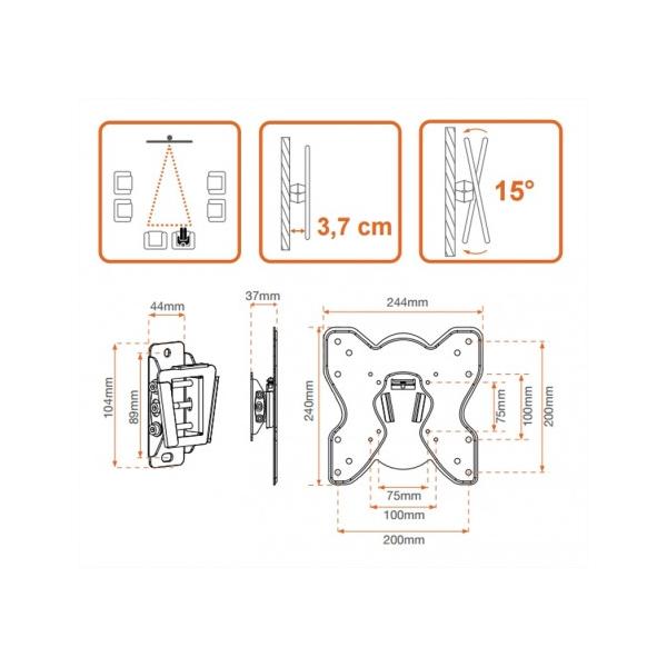 Metronic 451061 TV mount 106,7 cm (42") Nero - EUROBABYLON