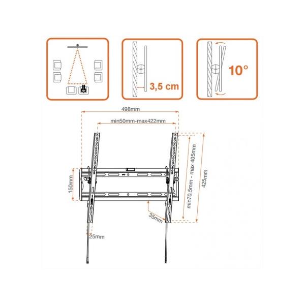 Metronic 451064 TV mount 139,7 cm (55") Nero - EUROBABYLON