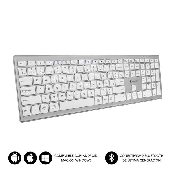 SUBBLIM PURE EXTENDED KEYBOARD BLUETOOTH SILVER SUBKB-2PUE200