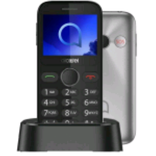 ALCATEL 2020X MOBILE PHONE 2.4" SENIOR EASY PHONE 2G SOS BUTTON CAMERA SILVER ITALY