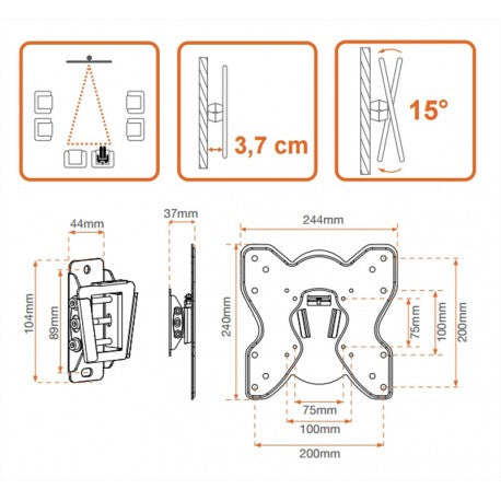 Metronic 451061 TV mount 106,7 cm (42") Nero - EUROBABYLON