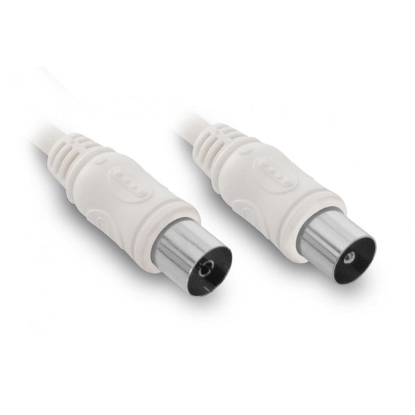 METRONIC COAXIAL TV CABLE  9.52MM MALE/ FEMALE 2M WHITE 338003