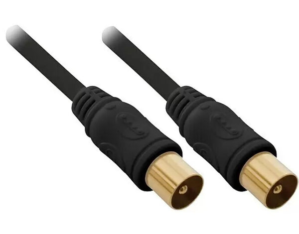 METRONIC COAXIAL TV CABLE  9.52MM MALE/FEMALE 2M BLACK 438803