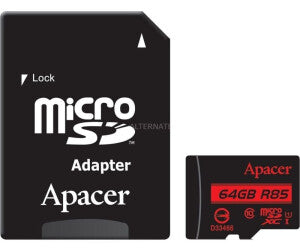 APACER MEMORY CARD 64GB XC C10 85MBS CARD+ADP AP64GMCSX10U5-R