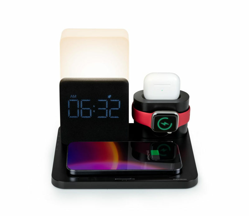 THOMSON ALARM CLOCK WITH WIRELESS CHARGING STATION AND NIGHT LIGHT CL800I - EUROBABYLON