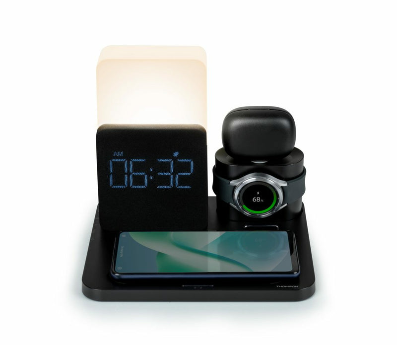 THOMSON ALARM CLOCK WITH WIRELESS CHARGING STATION AND NIGHT LIGHT CL800I - EUROBABYLON