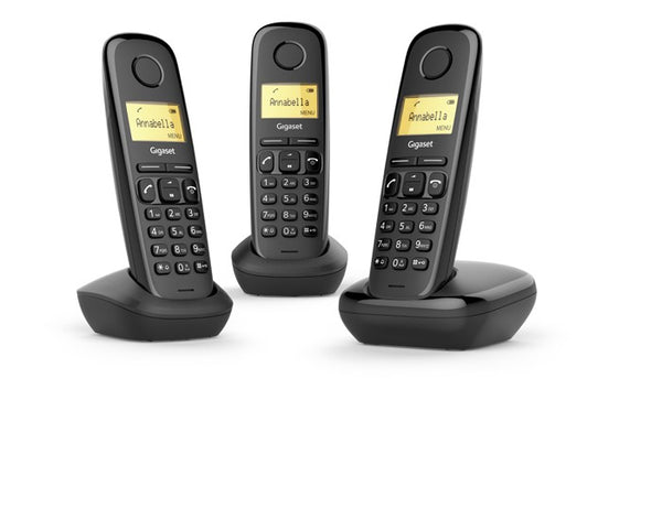 GIGASET WIRELESS PHONE A170 TRIO BLACK (L36852-H2802-D211) - EUROBABYLON