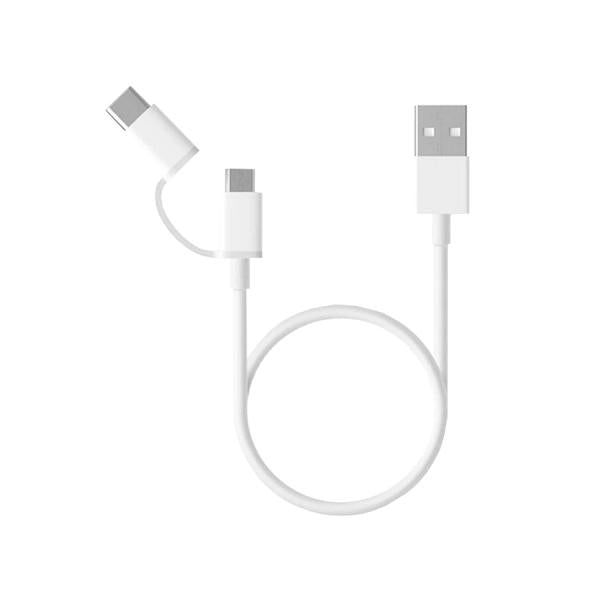 Xiaomi Mi 2-in-1 USB Cable (Micro USB to Type C) 100cm cavo USB 1 m USB 2.0 USB A Micro-USB B Bianco - EUROBABYLON