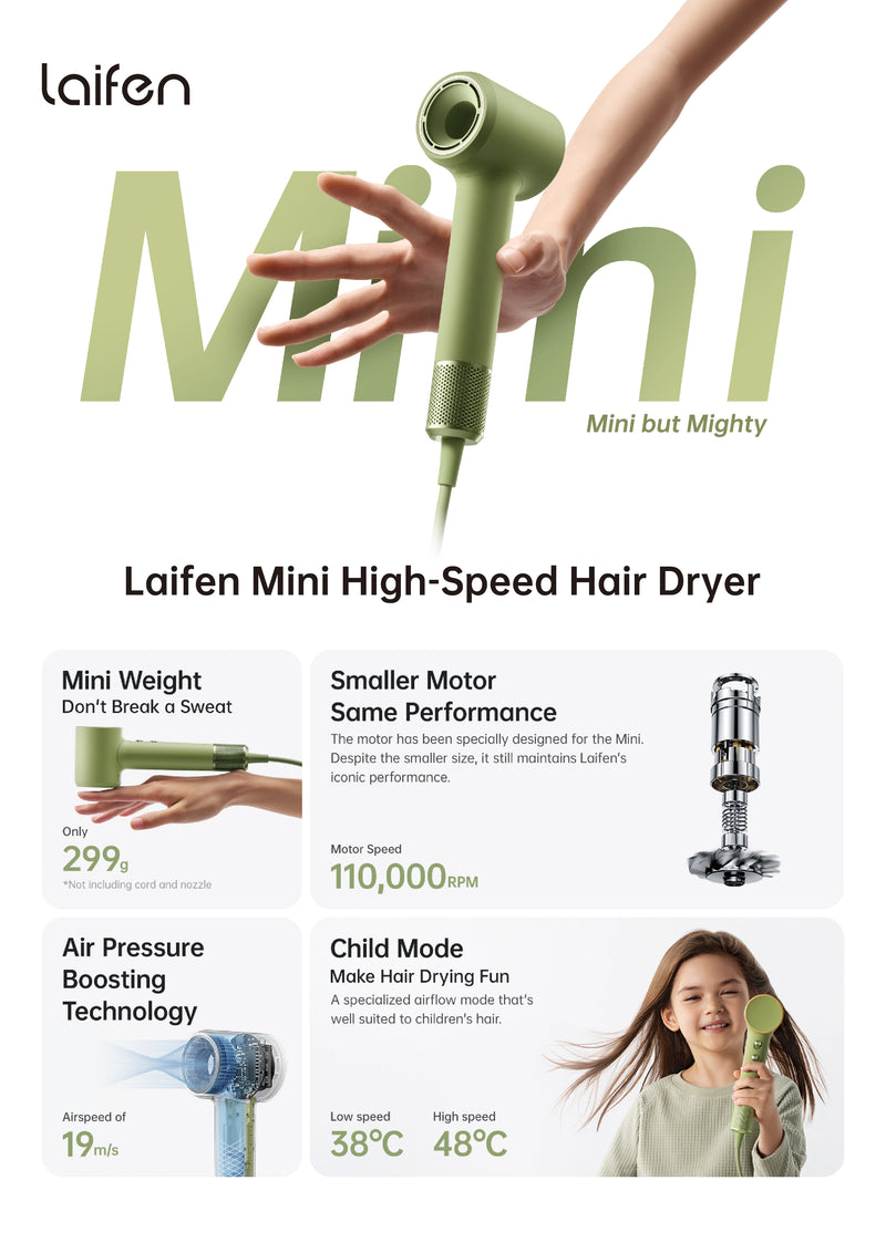 LAIFEN HAIR DRYER MINI GREEN 1HD31-S-EU-GR-001