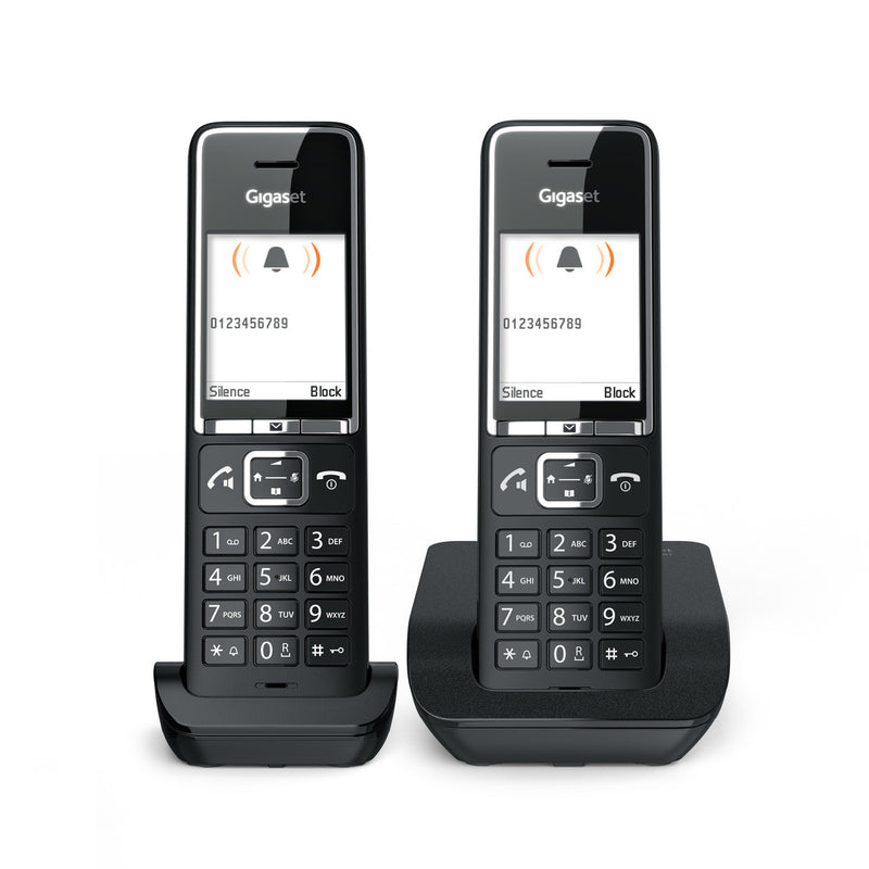 GIGASET WIRELESS PHONE COMFORT 550 DUO BLACK CHROME L36852-H3001-D204 - EUROBABYLON