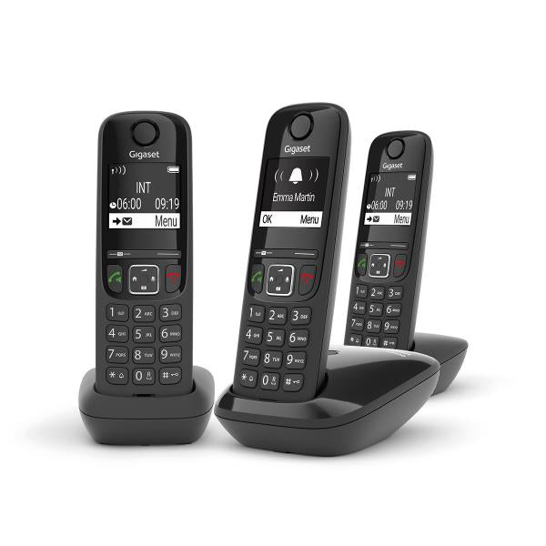 Gigaset AS690 Trio Telefono DECT Identificatore di chiamata Nero - EUROBABYLON