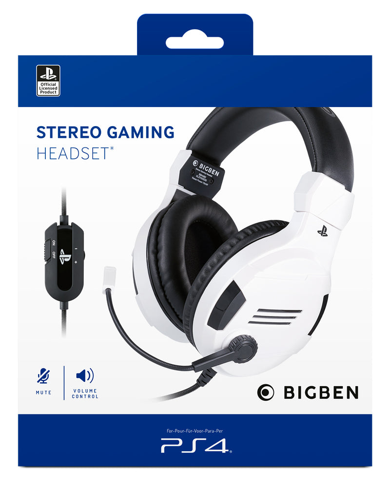 BIG BEN PS4OFHEADSETV3WHITE cuffia e auricolare Cablato A Padiglione Giocare Nero, Bianco - EUROBABYLON