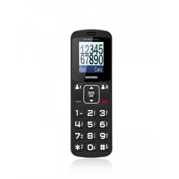 Brondi Amico Home 4.5 cm (1.77") 90 g Black Entry level phone