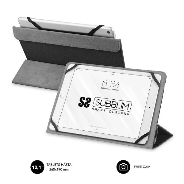 SUBBLIM SUB-CUT-2FC001 custodia per tablet 25,6 cm (10.1") Custodia a libro Nero