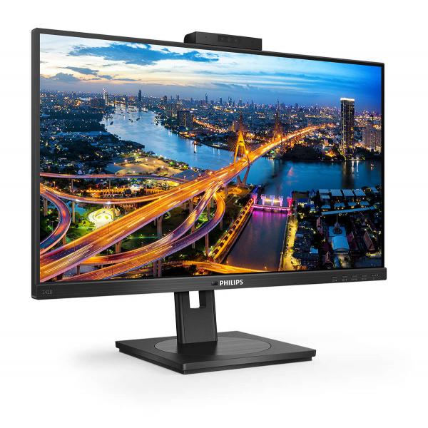 MONITOR PHILIPS LED 23.8"Wide 242B1H/00 IPS 1920x1080 250cd/mq 1000:1 2x2W MM Webcam MIc. Pivot RegH VGA DVI HDMI DP HUB USB