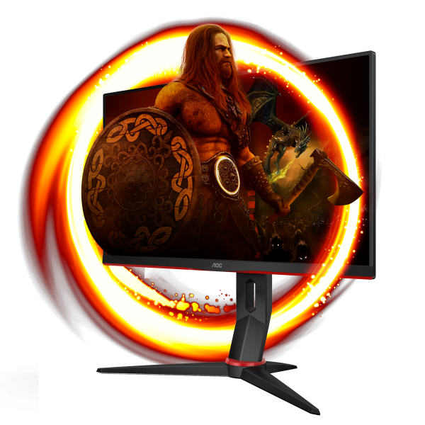 AOC G2 24G2ZU/BK LED display 60,5 cm (23.8") 1920 x 1080 Pixel Full HD Nero, Rosso - EUROBABYLON