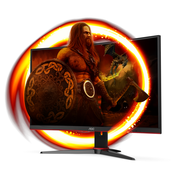 AOC G2 C24G2AE/BK Monitor PC 59,9 cm (23.6") 1920 x 1080 Pixel Full HD LED Nero, Rosso - EUROBABYLON