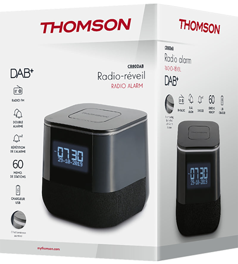 THOMSON RADIO ALARM CLOCK BLACK CR80 - EUROBABYLON