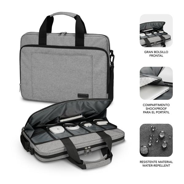 SUBBLIM SUB-LB-4APLB10 borsa per notebook 39,6 cm (15.6") Borsa con caricamento dall'alto Grigio