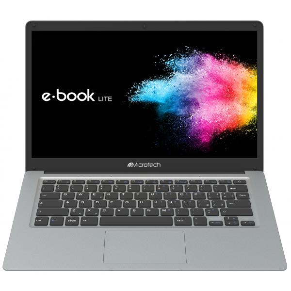 Microtech E-Book Lite Laptop 35,8 cm (14,1 Zoll) Full HD Intel Celeron N 4 GB LPDDR4-SDRAM 304 GB SSD+eMMC Wi-Fi 5 (802.11ac) Windows 10 Pro Education Grau