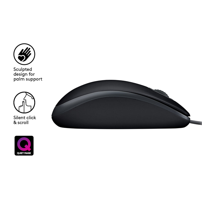 Logitech B110 Silent mouse Ambidestro USB tipo A Ottico 1000 DPI - EUROBABYLON