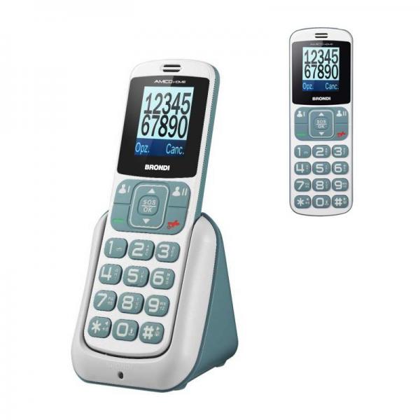 Brondi Amico Home 4,5 cm (1.77") Argento Telefono per anziani