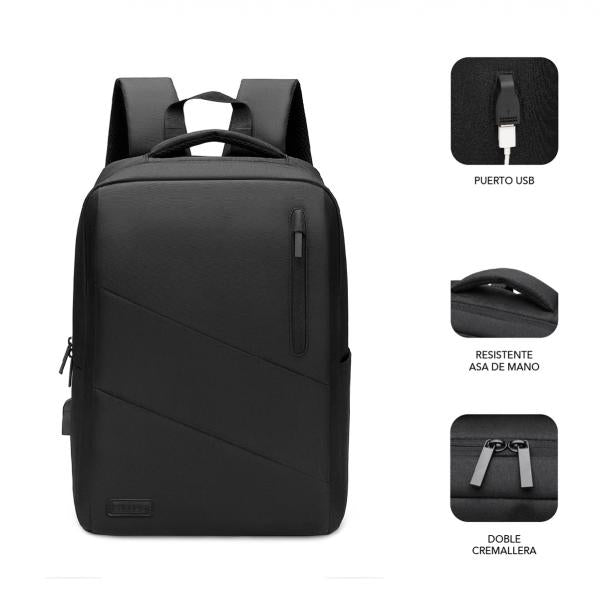 SUBBLIM SUB-BP-2BL2002 borsa per notebook 39,6 cm (15.6") Zaino Nero