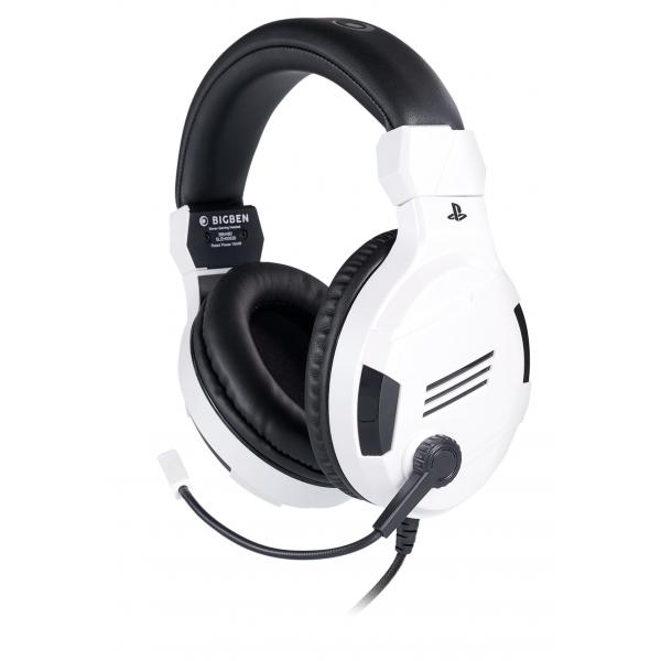 BIG BEN PS4OFHEADSETV3WHITE cuffia e auricolare Cablato A Padiglione Giocare Nero, Bianco