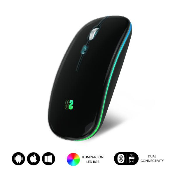 SUBBLIM SUBMO-LDFLAT1 mouse Ambidestro RF Wireless + Bluetooth + USB Type-A Ottico 1600 DPI