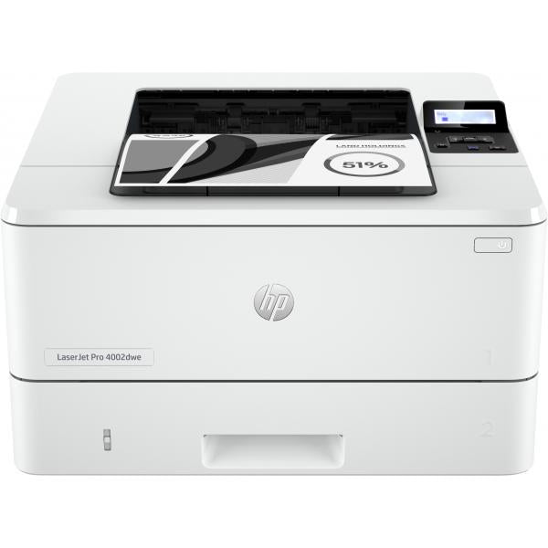 HP LaserJet Pro Stampante HP 4002dwe, Bianco e nero, Stampante per Piccole e medie imprese, Stampa, wireless; HP+; idonea a HP Instant Ink; stampa da smartphone o tablet; Stampa fronte/retro; Vassoi ad alta capacità opzionali; Cartuccia con JetIntell...