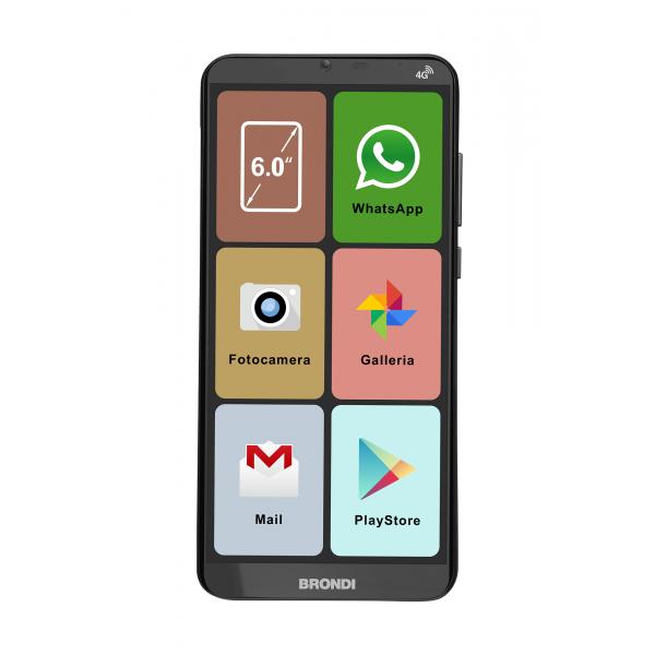 Brondi Amico Smartphone XL 15,2 cm (6") Doppia SIM Android 11 Go edition 4G USB tipo-C 2 GB 16 GB 2500 mAh Nero - EUROBABYLON