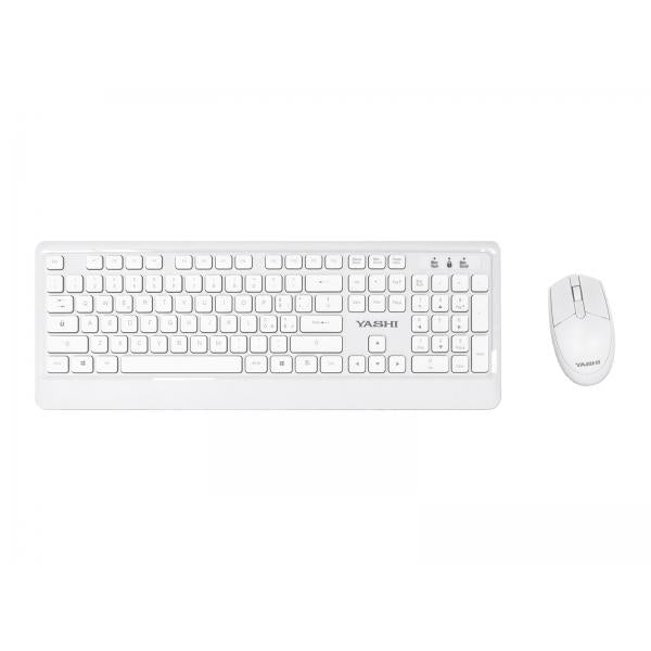 Yashi Exclusive Multimedia Keyboard & Mouse Wireless KIT White - MY538 - EUROBABYLON  #